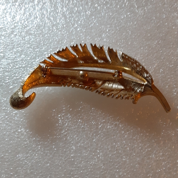 Gold and White Leaf Brooch    Bundle and Save with 3 for $20 - Picture 6 of 6